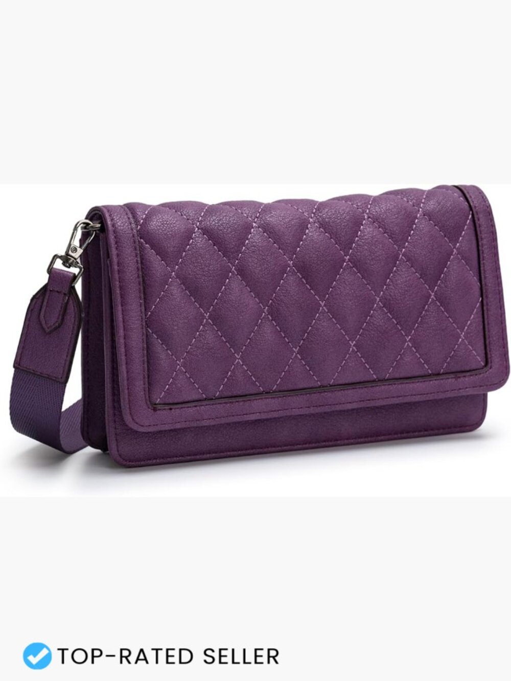 Quilted Small Crossbody Bag with Card Slots & Phone Holder